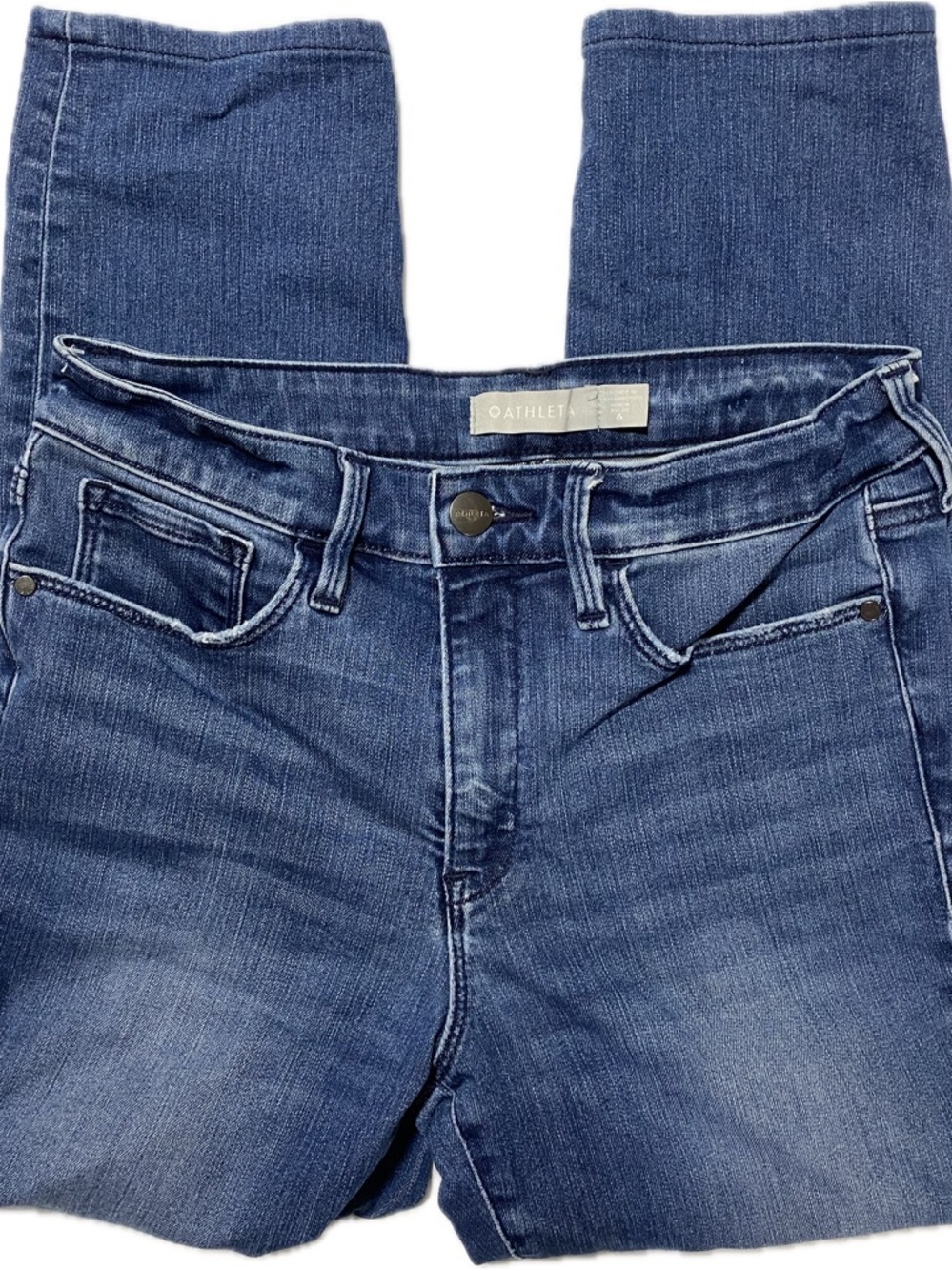 Athleta Blue Ankle Crop Skinny Jeans size 6